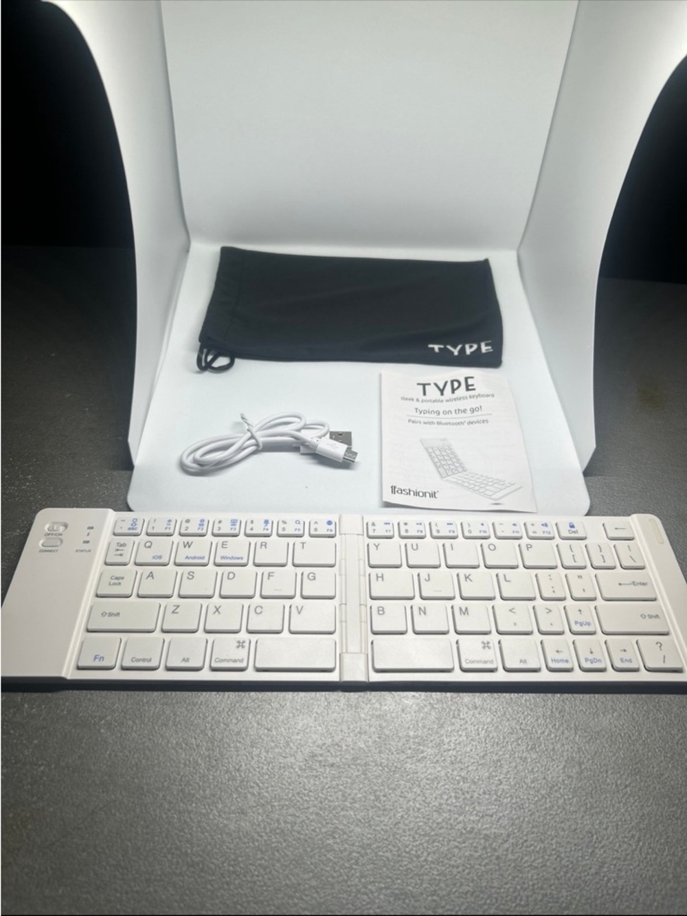 Foldable Bluetooth Keyboard - White TYPE
